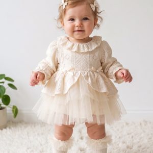 Alin Girl's Baby Romper with Matching Socks