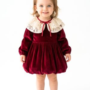 Ruby Red velvet girls' dress